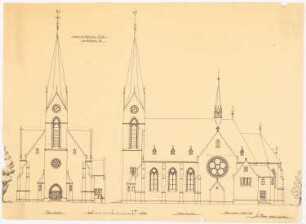 Sankt Anna, Lenhausen: Vorder- und Seitenansicht 1:100