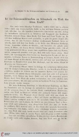 1: Ist das Sakramentshäuschen zu Schwabach ein Werk des Adam Krafft? : R. Bergau