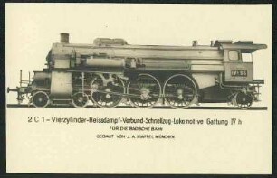 2 C 1 - Vierzylinder- Heissdampf- Verbund- Schnellzug- Lokomotive Gattung IVh