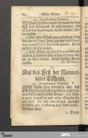 Himmelfahrts-Lieder.