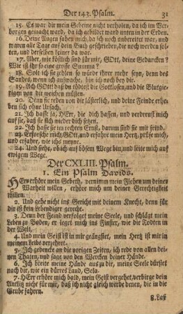 Der CXLIII. Psalm