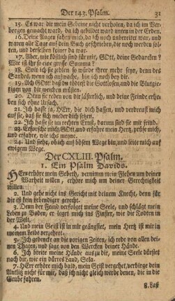 Der CXLIII. Psalm