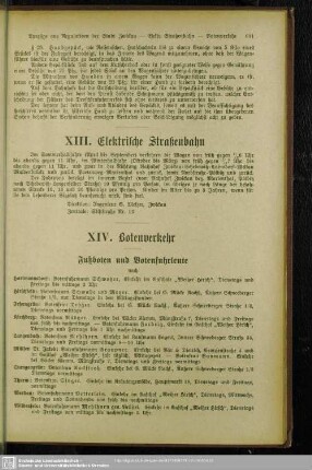 XIII. Elektrische Straßenbahn