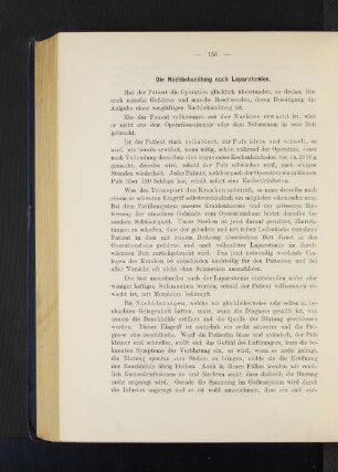Die Nachbehandlung nach Laparotomien.