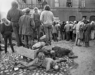 Wasungen, Landkreis Schmalkalden-Meiningen, Thüringen. 24.02.1990. Erster Kaneval nach der Wende