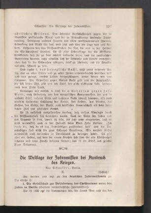 Die Weltlage der Judenmission bei Ausbruch des Krieges