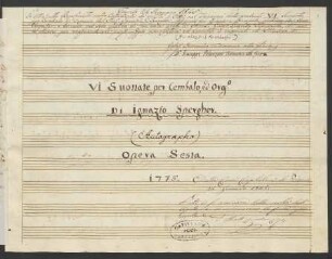 6 Sonaten; cemb (org); op.6