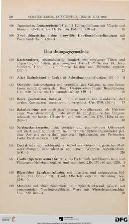 Einrichtungsgegenstände (Nr. 610-641)