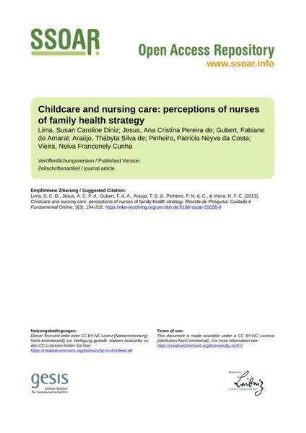 Childcare and nursing care: perceptions of nurses of family health strategy