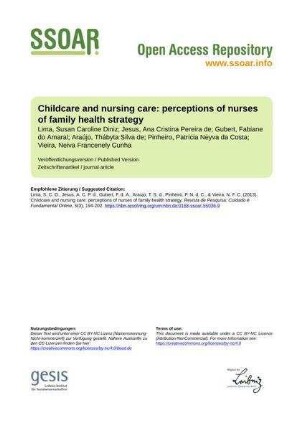 Childcare and nursing care: perceptions of nurses of family health strategy