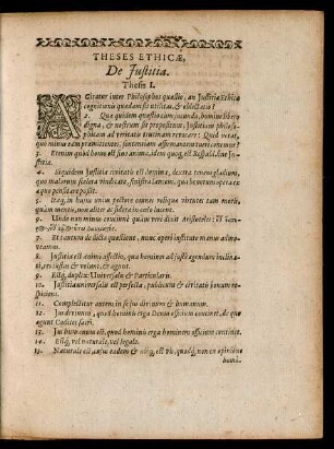 Theses Ethicae, De Iustitia.