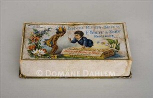Schachtel "Indische Blumen-Seife" der Firma "F. WOLFF & SOHN"