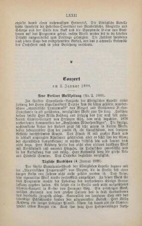 Conzert am 2. Januar 1888