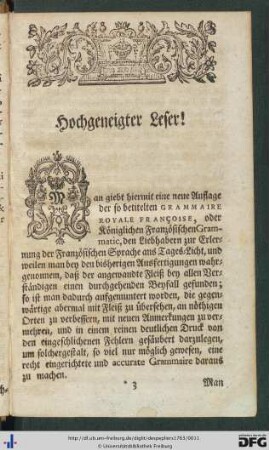Hochgeneigter Leser!