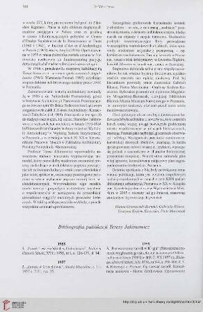 69: Bibliografia publikacji Teresy Jakimowicz