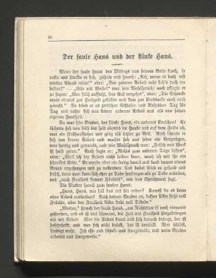 Der faule Hans und der flinke Hans