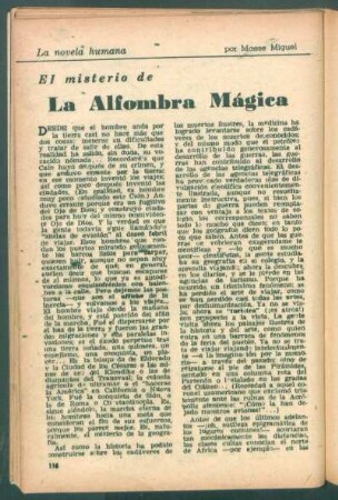 El misterio de La Alfombra Mágica : La novela humana