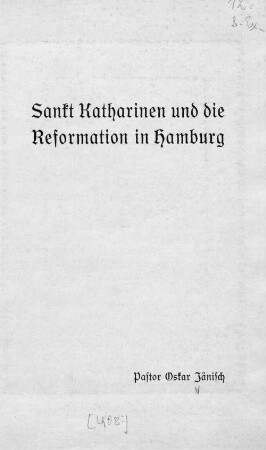 Sankt-Katharinen und die Reformation in Hamburg