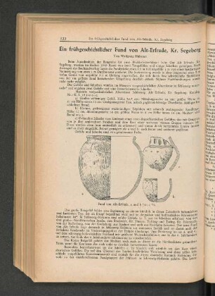 Ein frühgeschichtlicher Fund von Alt-Erfrade, Kr. Segeberg
