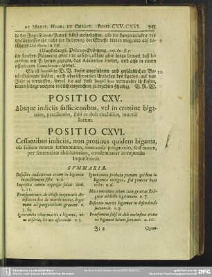 Positio CXV. Absque indiciis sufficientibus, vel in crimine bigamiae, praesumtio, falsi et doli exclusiva, invenit, locum