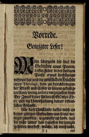 Vorrede. Geneigter Leser!
