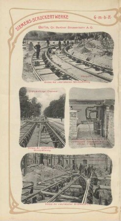 Berlin. Gr. Berliner Stassenbahn A.G. Königsplatz. Einbau der untreirdischen Stromzuführung ; Charlottenburger Chaussee. Einbau der unterirdischen Stromzuführung