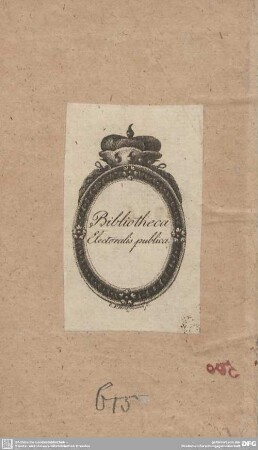 Exlibris: Bibliotheca Electoralis publica