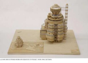 Museum Zeitgenössischer Kunst - Modell des Gesamtgebäudes mit Umgebungsmodell