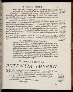 Radius Secundus. Potentia Imperii.