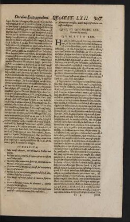 Quae, Et Quomodo Res dicatur de mensa. Quaestio LXII.