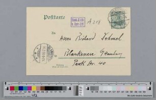 Postkarte an Richard Dehmel