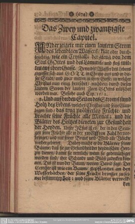 Das Zwey und Zwantzigste Capitel