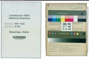 Entnazifizierung Walter Braeuhaus , geb. 11.09.1881 (Schmied)