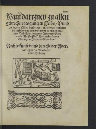 Wundartzney zu allen gebrechen des gantzen Leibs