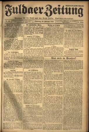 Ausgabe vom Dienstag, den 24. Februar 1925.