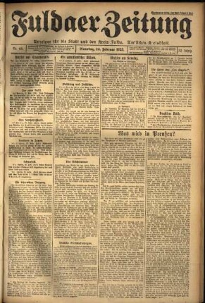 Ausgabe vom Dienstag, den 24. Februar 1925.