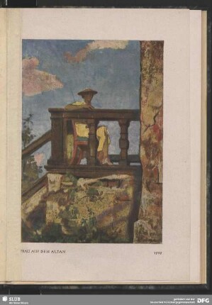 Frau auf dem Altan