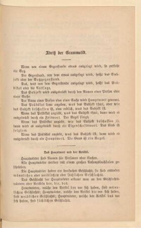 Abriß der Grammatik