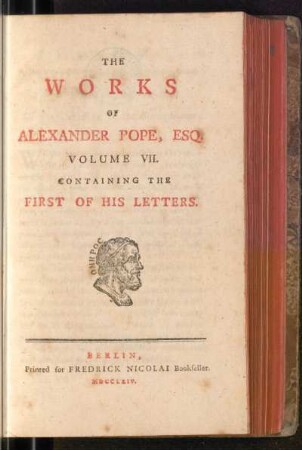 7: The Works Of Alexander Pope, Esq, Volume VII., Containing The First Of His Letters