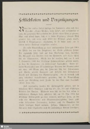 Festlichkeiten und Vergnügungen