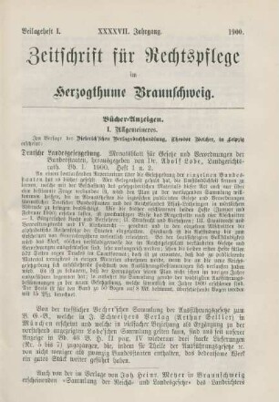 Beilageheft I.-II.