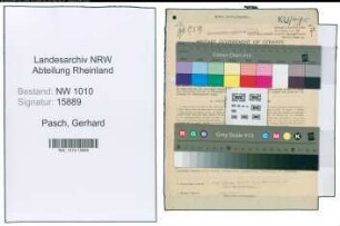 Entnazifizierung Gerhard Pasch , geb. 24.11.1895 (Angestellter)