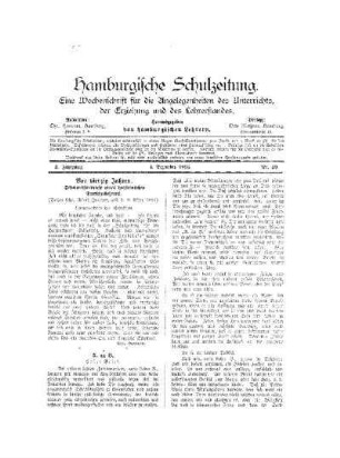 Vor vierzig Jahren : Schulmeisterbriefe eines holsteinischen Dorfschullehrers ; erster Brief