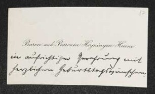 Brief von Oswald von Hoyningen-Huene und Gudrun Hoyningen-Huene an Gerhart Hauptmann