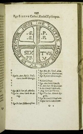 Ego Sixtus Cathol. Eccles. Episcopus.