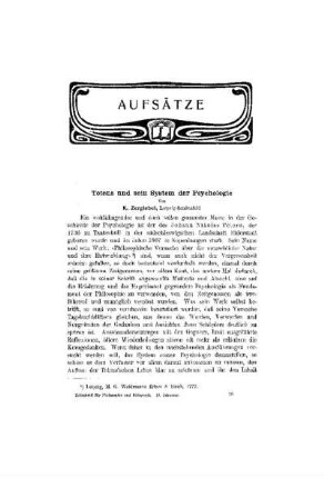 Tetens und sein System der Psychologie