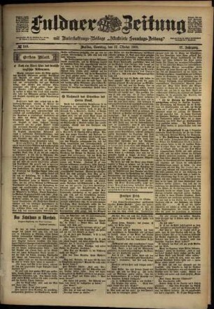 Erste Ausgabe vom Samstag, den 27. Oktober 1900.
