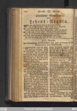Christliche Gewissens- und Lebens-Reguln.