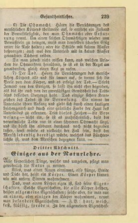 Dritter Abschnitt. Einiges aus der Naturlehre