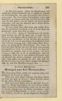 Dritter Abschnitt. Einiges aus der Naturlehre